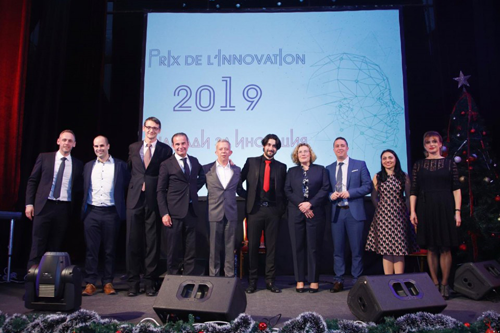 Das Team von Pulsio Print bei der Entgegennahme des Innovationspreises.
