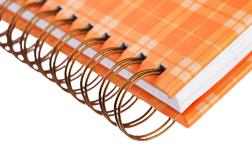 Spiralbindung für ein kariertes Notizbuch