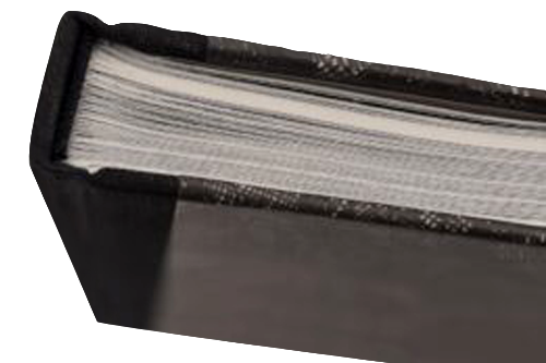 Schwarzes Hardcover-Buch mit geradem Rücken