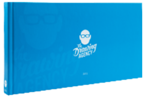 Ein Hardcover-Buch im Querformat gedruckt